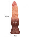 Lovetoy 9.5 Inch Dual Layered Silicone Cock Flesh Brown