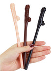 Lovetoy Pack Of 9 Willy Straws Black Brown And Pink