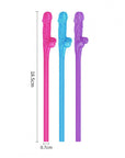 Lovetoy Pack Of 9 Willy Straws Blue Pink And Purple