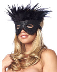 Satin Look Feather Mask