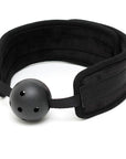 Black Padded Mouth Gag With Breathable Ball