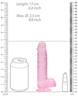 RealRock 6 Inch Pink Realistic Crystal Clear Dildo