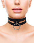 Rouge Garments Leather Fashion Bondage Collar Black