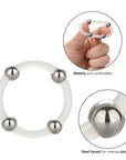 Steel Beaded Silicone Ring XL