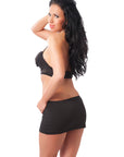 Black Mini Skirt And Crop Top UK Size 8 to 12