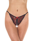 Red And Black Tanga Open Brief