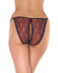 Red And Black Tanga Open Brief