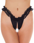 Frilly Black Open Brief