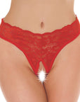 Red Lace Open Crotch GString