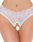 White Lace Open Crotch GString